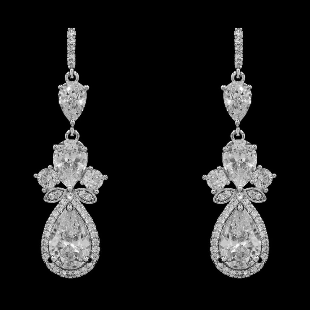 Pear Shaped Cubic Zirconia Earrings